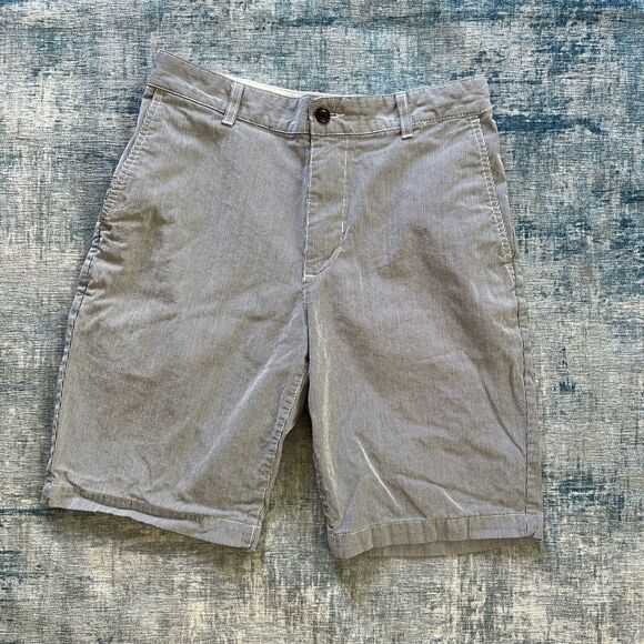 Mens Dockers Blue and White Pinstripe Flat Front Shorts Size 30 - Picture 1 of 5